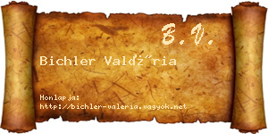 Bichler Valéria névjegykártya